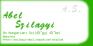 abel szilagyi business card